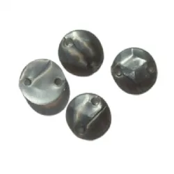 chaton para costura com furos redondo 10mm cinza p�rola leitoso 2 furos 50 pe�as