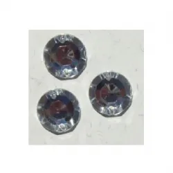 chaton para costura com furos redondo 12mm cristal face chapada 2 furos 20 pe�as