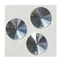 chaton para costura com furos redondo 10mm cristal face bicuda pedra baixa 100 pe�as