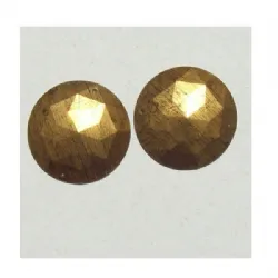 chaton para costura com furos redondo 38mm ouro velho estampado 2 furos pequenos 05 pe�as