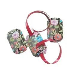 chaton para costura com furos retangular octogonal 35X22mm furo largo 5X1mm cor flor prata  10 pe�as