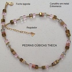 colar pedra geo c�bica theca
