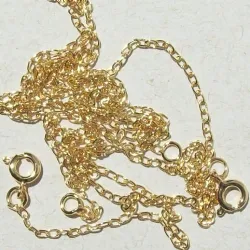 cord�o montado para bujuterias com 45cm comprimento e corrente cadeado fio 0,40mm dourado. 01 pe�a.