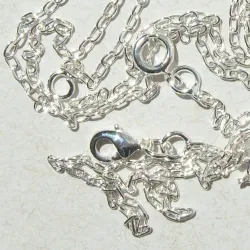 cord�o montado para bujuterias com 45cm comprimento e corrente cadeado fio 0,40mm prateado. 01 pe�a.