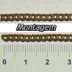 corrente lat�o para bijuterias grum� curta laminada, fio 0,80mm. 4,5 metros bruto sem banho.