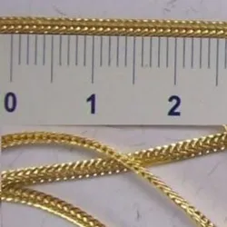 corrente lat�o para bijuterias rabo de raposa salamandra chata fio0,40mm. 10 metros bruto sem banho.