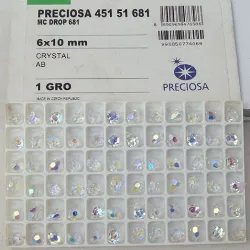 cristal pingente drops gota 6x10mm cristal aurora boreal 20 pe�as
