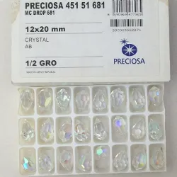 cristal pingente drops gota 12x20mm cristal AB aurora boreal 10 pe�as