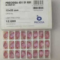 cristal pingente drops gota 12x20mm light pink 10 pe�as