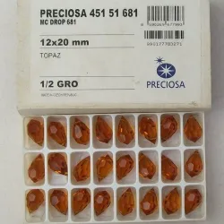 cristal pingente drops gota 12x20mm topaz top�zio 10 pe�as