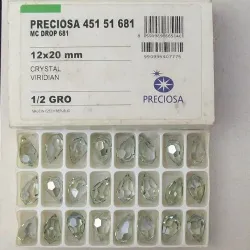 cristal pingente drops gota 12x20mm cristal veridian com 10 pe�as