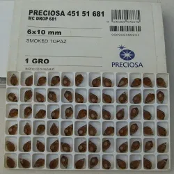 cristal pingente drops gota 6x10mm smok  topaz 20 pe�as