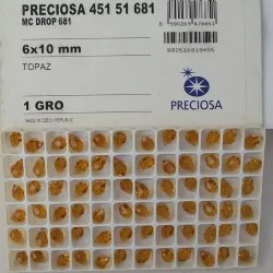 cristal pingente drops gota 6x10mm topaz top�zio 20 pe�as