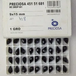 cristal pingente drops gota 9X15mm jet preto leitoso 10 pe�as