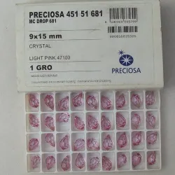 cristal pingente drops gota 9x15mm light pink 10 pe�as