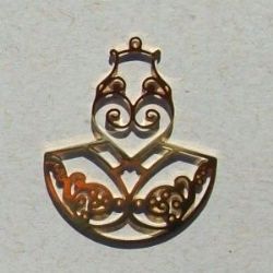 estamparia em metal bijuterias 1179 montagem brinco 38mm Banho dourado  - Pacote com 04 unidades.