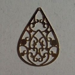 estamparia em metal bijuterias 1220 Gota 50X35mm Banho dourado  - 09 pe�as.