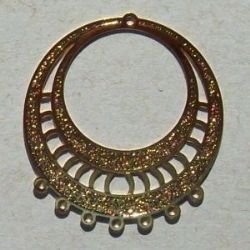 estamparia em metal bijuterias 1222 pe�a montagem 34mm 07 argolas dourado  - Pacote com 04 unidades.