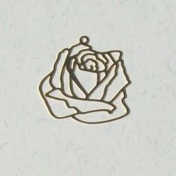 estamparia em metal bijuterias 1724 Flor vazada 30mm, Banho douradoo  - Pacote com 10 unidades.