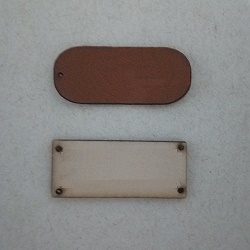 etiqueta em couro sint�tico