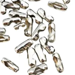 fecho canoa para corrente de bolinha 2,4mm ferro n�quel pacote com 250 pe�as