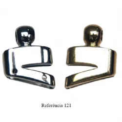 ferragem para fecho mosquet�o chanfrada 35X27mm niquel 2 furos s/pino 10 pe�as