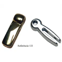 ferragem para fecho mosquet�o pin�a 33X10mm n�quel 2 furos sem pinos 10 pe�as