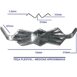 garra gravatinha para bijuterias 15mm pe�a com 07mm garra em lat�o n�quel 40 pe�as