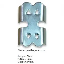 garra presilha pet para guia c�o 24X33X0,9mm metal banho n�quel 10 pe�as