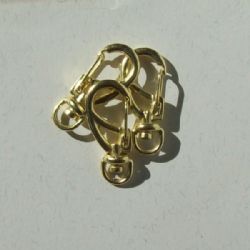 mosquet�o para chaveiro e brindes 5002 43x13mm dourado lat�o argola 8mm 25 pe�as