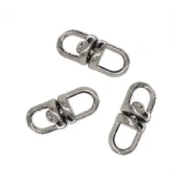 mosquet�o argola girat�ria 21X09mm sem solda e em metal niquelado. 50 pe�as.