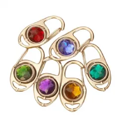 mosquet�o para chaveiro e brindes 138 redondo girador 58x30mm com pedra acr�lico 4 pe�as