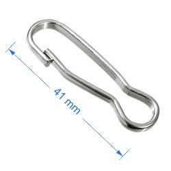 fecho mosquet�o gancho 41mm ferro n�quel. 100 pe�as