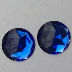 pedra caboch�o sem furos redondo 18mm cor 08 azul safira acr�lico base reta 25 pe�as