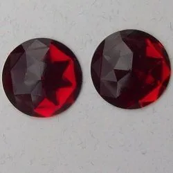 pedra caboch�o sem furos redondo 35mm breol�, base plana, cor 03 vermelho. Pacote 5 unidades.