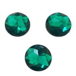 pedra caboch�o sem furos redondo 18mm cor 04 verde bandeira acr�lico base reta 25 pe�as