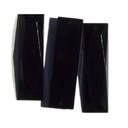 chaton para costura com furos baguete 40X10mm preto leitoso 2 furos 10 pe�as