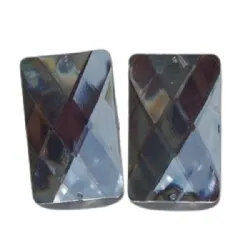 chaton para costura com furos retangular 40X25mm cristal 2 furos  10 pe�a