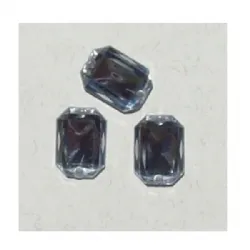chaton para costura com furos retangular octogonal18x13mm cristal 2 furos 40 pe�as