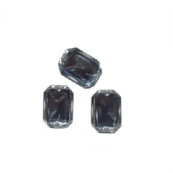 chaton para costura com furos retangular octogonal 10X14mm cristal 2 furos 100 pe�as