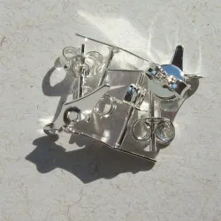 pino base para brinco lan�a 14mm1 furo lat�o banho prateado. Pacote 50 unidades