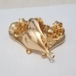 pino base para brinco gota 16,6x8x0,40mm lat�o dourado ouro com tarraxa 10 pe�as 5 pares