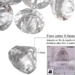 ponteira em acr�lico para lustre 16X16mm pi�ozinho cristal 100 pe�as