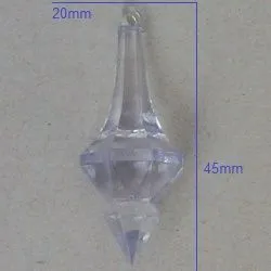 ponteira em acr�lico para lustre pi�o 45x20mm cristal. 50 pe�as.