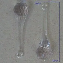 ponteira em acr�lico para lustre 68x18mm pirulito cristal 50 pe�as