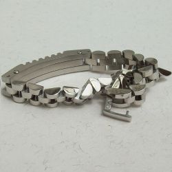 Pulseira inox masculina 20X0,8cm rampa com fecho trava 1 pulseira