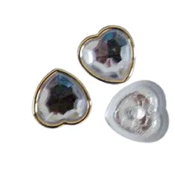 chaton rebite cal�ado e confec��o cora��o 10mm cristal filete dourado 25 pe�as