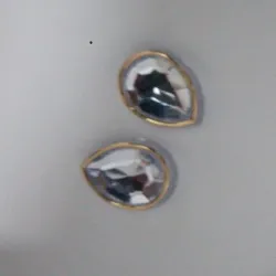 chaton rebite cal�ado e confec��o gota 18x13mm cristal filete dourado 30 pe�as