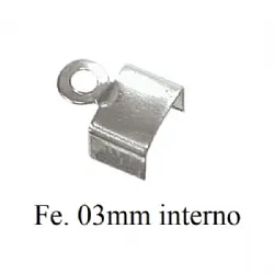 terminal bijuteria quadrado colchete 03mm pequeno ferro n�quel 250 pe�as.