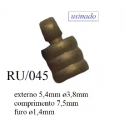 terminal redondo bijuteria e couro 04X7,8mm, usinado em lat�o Bruto. 20 pe�as.